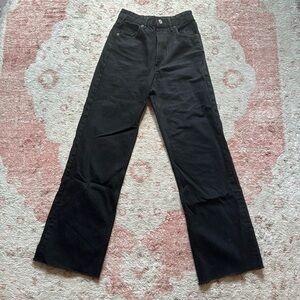 Zara black full length wide leg jeans